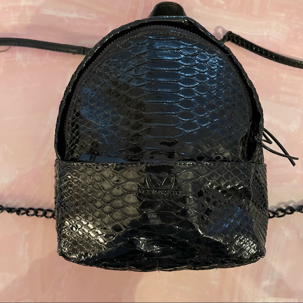 Victoria Secret Black Embossed Python Print Mini … - image 3